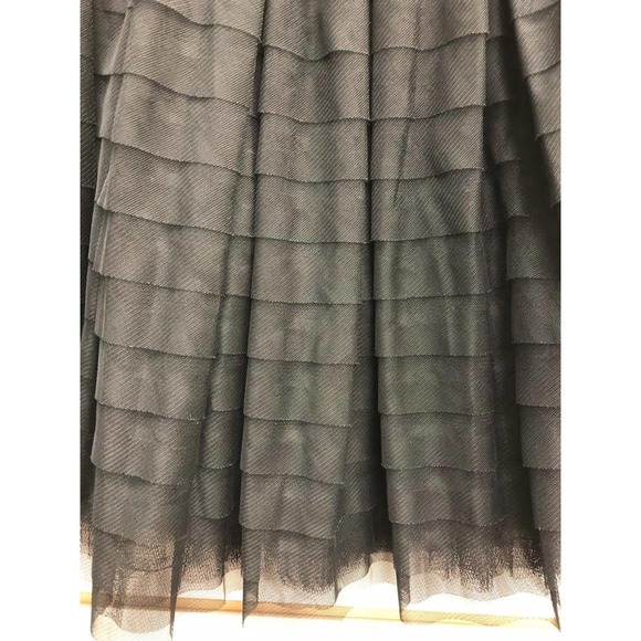 BCBGMAXAZRIA BLACK TIERED MESH SKIRT S - Picture 2 of 4